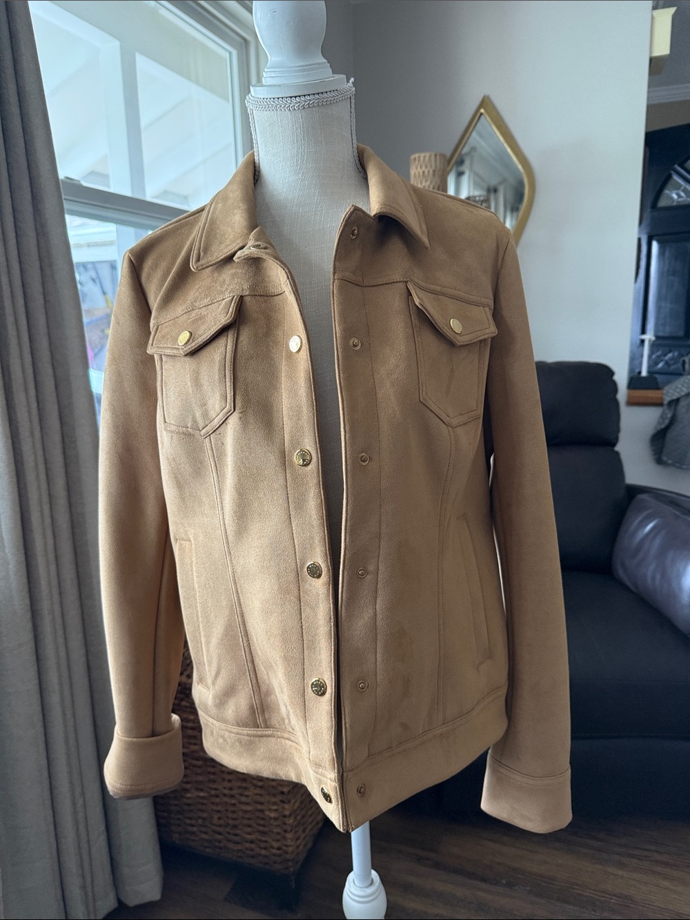 Marc by Marc Jacobs Tan Suede Bomber Jacket